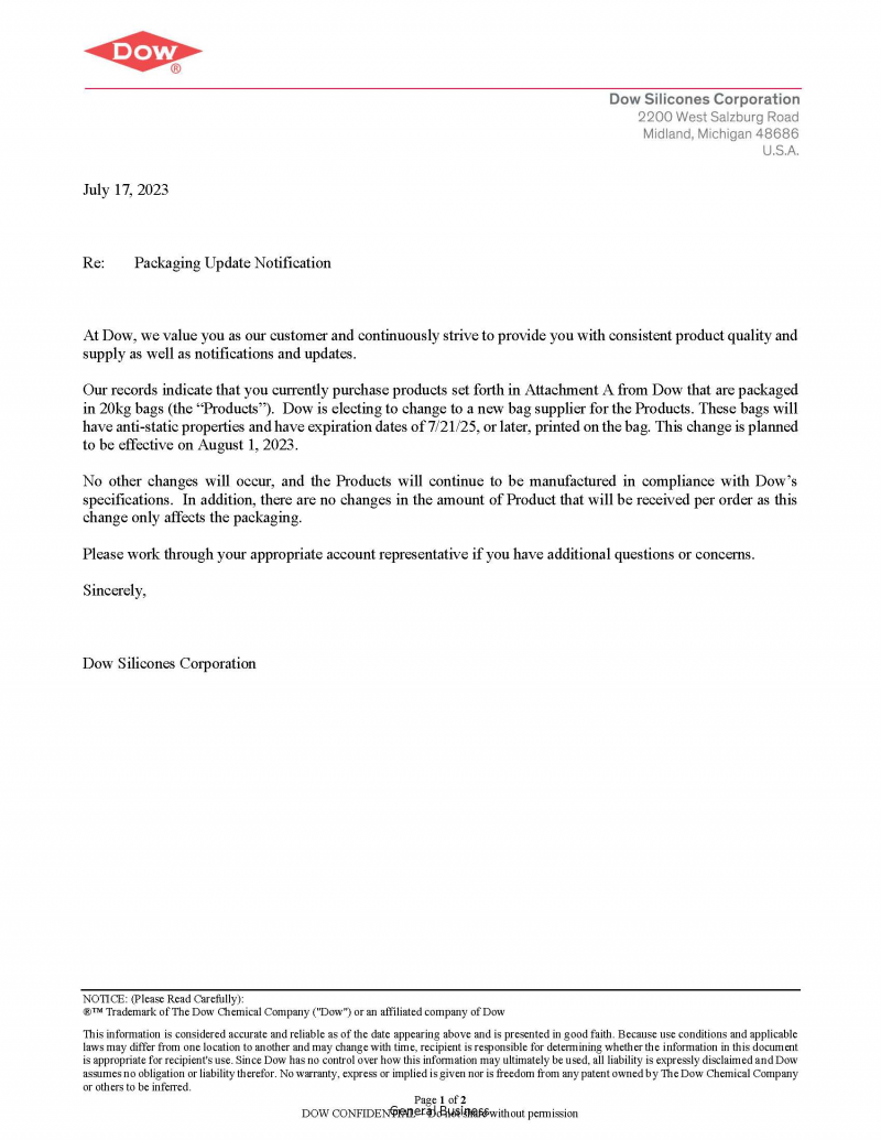 Dow Silicones Customer Notification - Vendor Change - July 2023_頁(yè)面_1.jpg